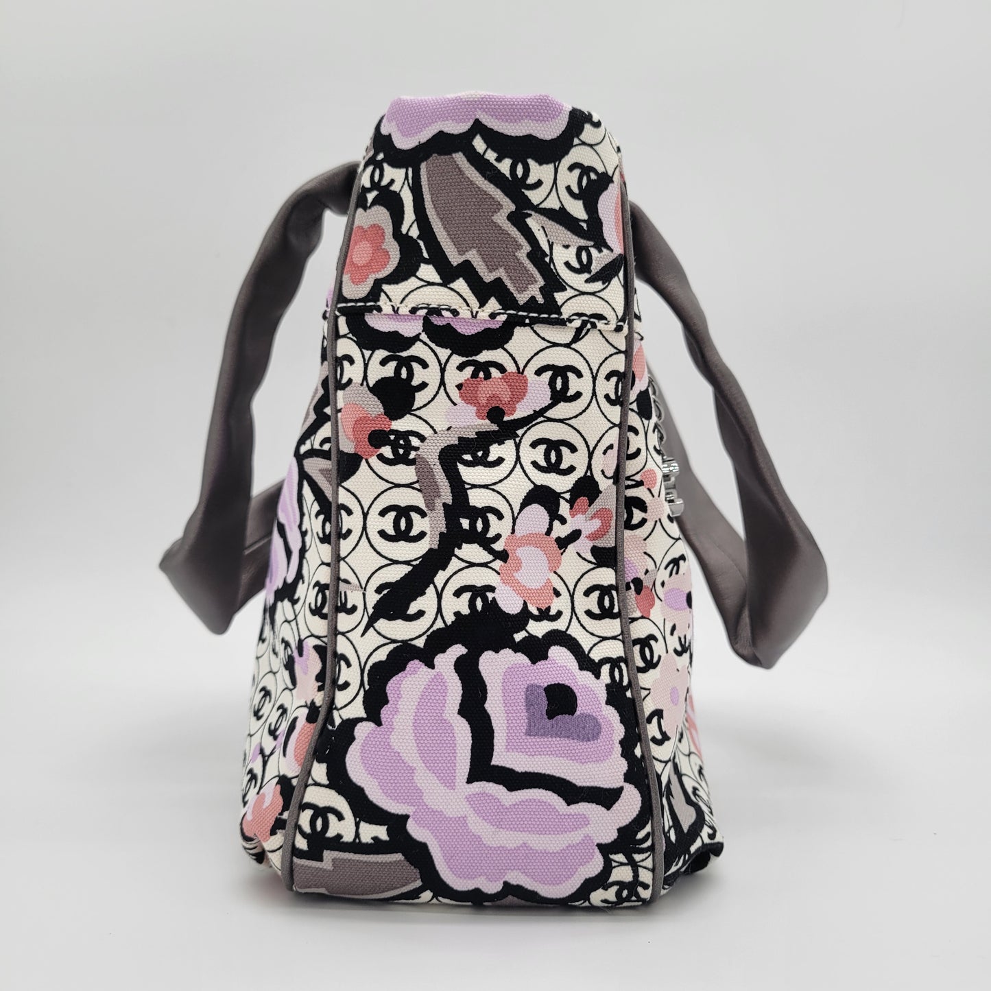 Vintage Chanel Series 9 Floral CC Monogram Canvas Tote