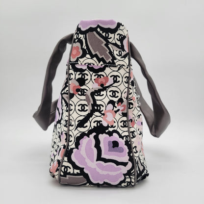 Vintage Chanel Series 9 Floral CC Monogram Canvas Tote