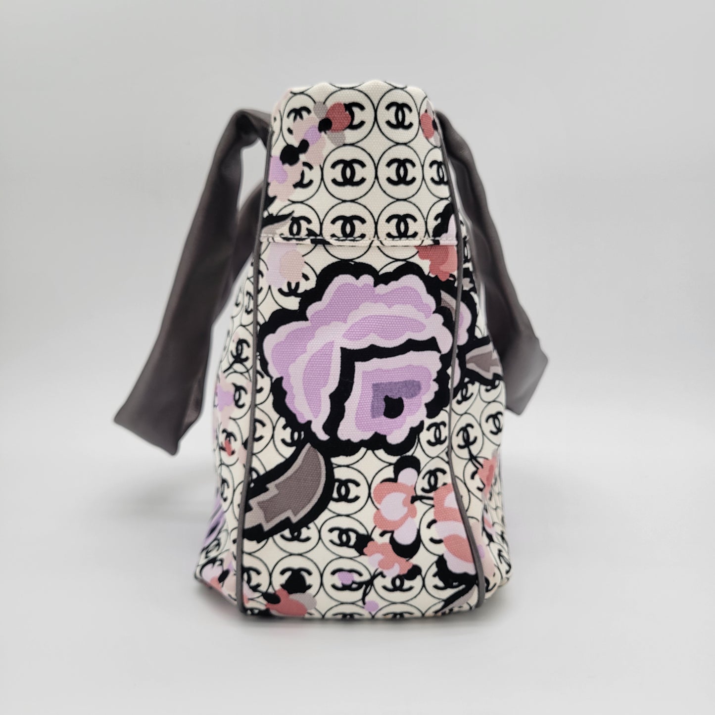 Vintage Chanel Series 9 Floral CC Monogram Canvas Tote