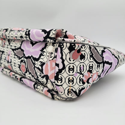Vintage Chanel Series 9 Floral CC Monogram Canvas Tote