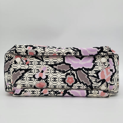 Vintage Chanel Series 9 Floral CC Monogram Canvas Tote