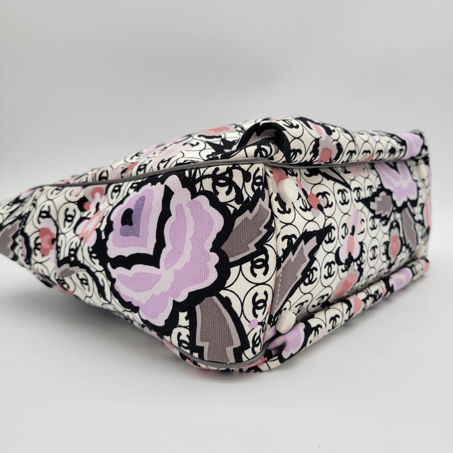 Vintage Chanel Series 9 Floral CC Monogram Canvas Tote