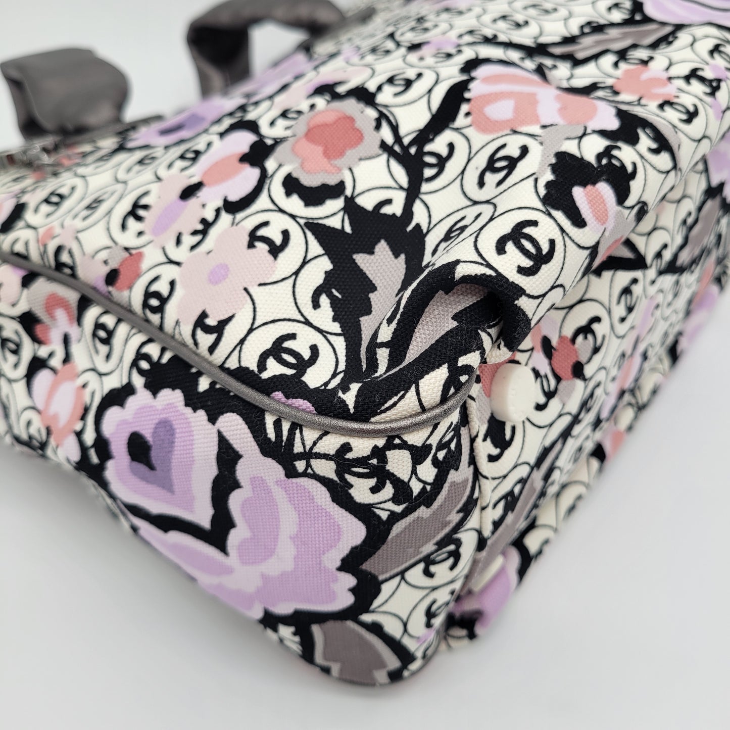 Vintage Chanel Series 9 Floral CC Monogram Canvas Tote