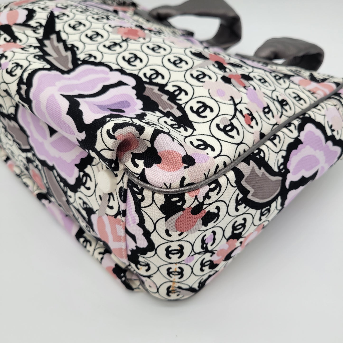Vintage Chanel Series 9 Floral CC Monogram Canvas Tote