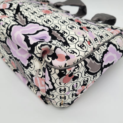 Vintage Chanel Series 9 Floral CC Monogram Canvas Tote