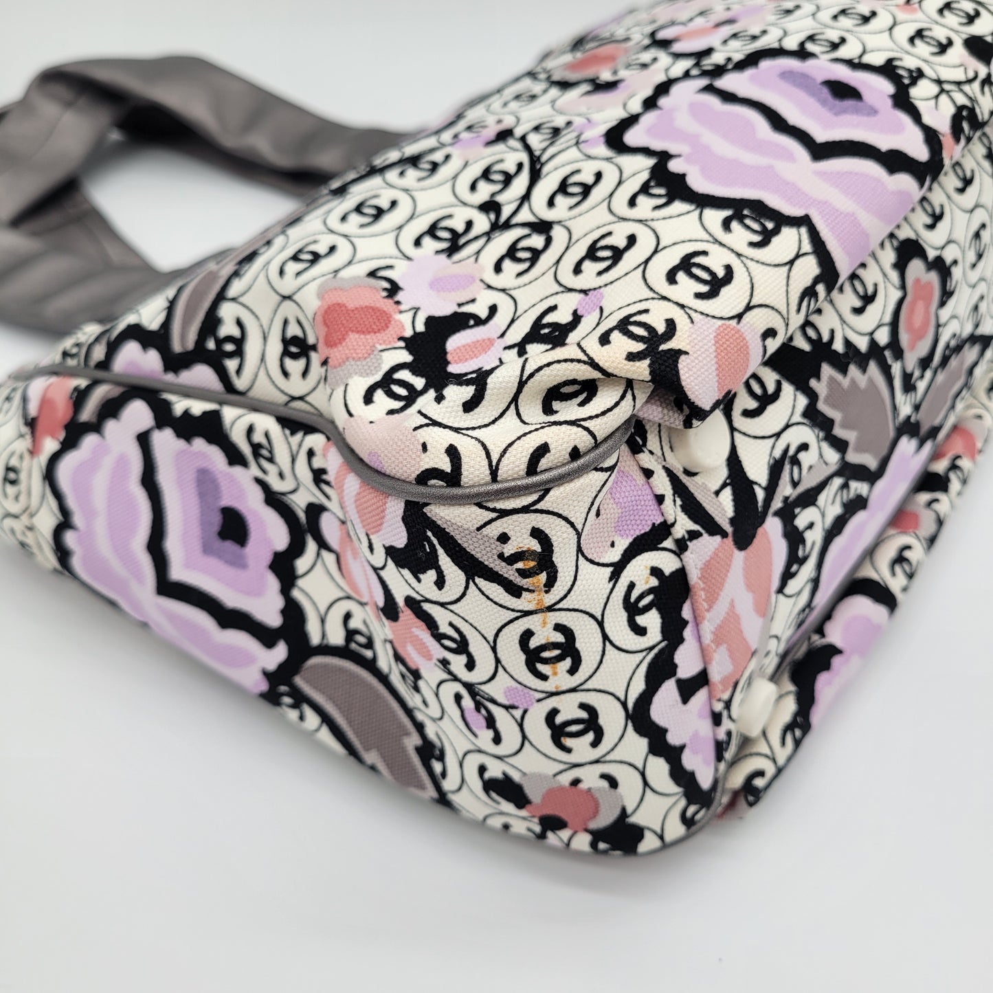 Vintage Chanel Series 9 Floral CC Monogram Canvas Tote