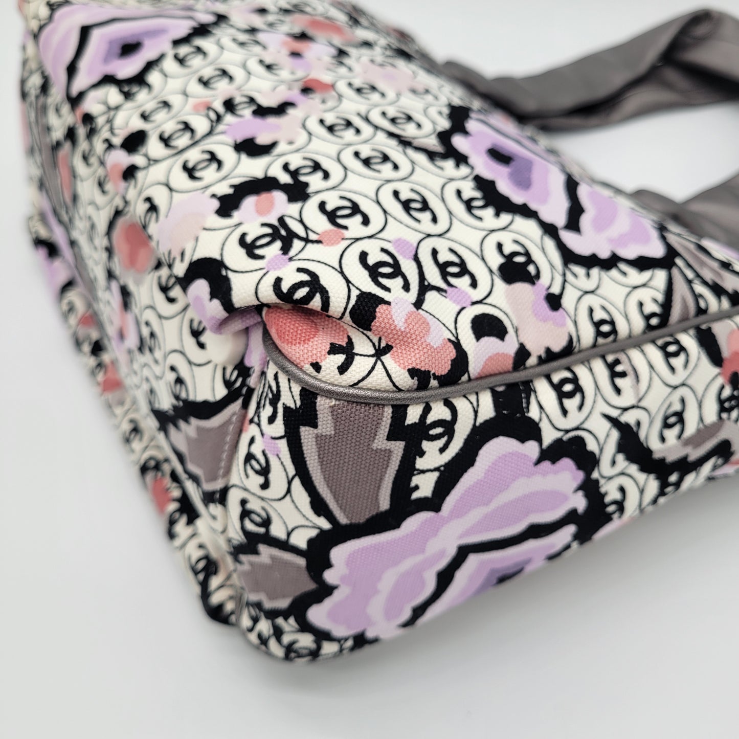 Vintage Chanel Series 9 Floral CC Monogram Canvas Tote