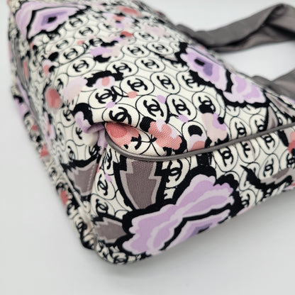 Vintage Chanel Series 9 Floral CC Monogram Canvas Tote