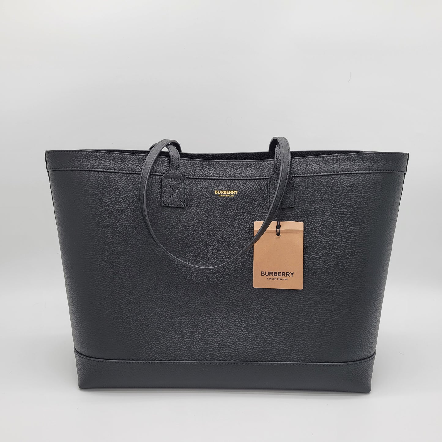 Burberry Medium Grainy Leather Tote Black-NWT