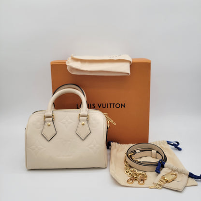 Louis Vuitton Speedy Bandoulière 20 Cream Empreinte