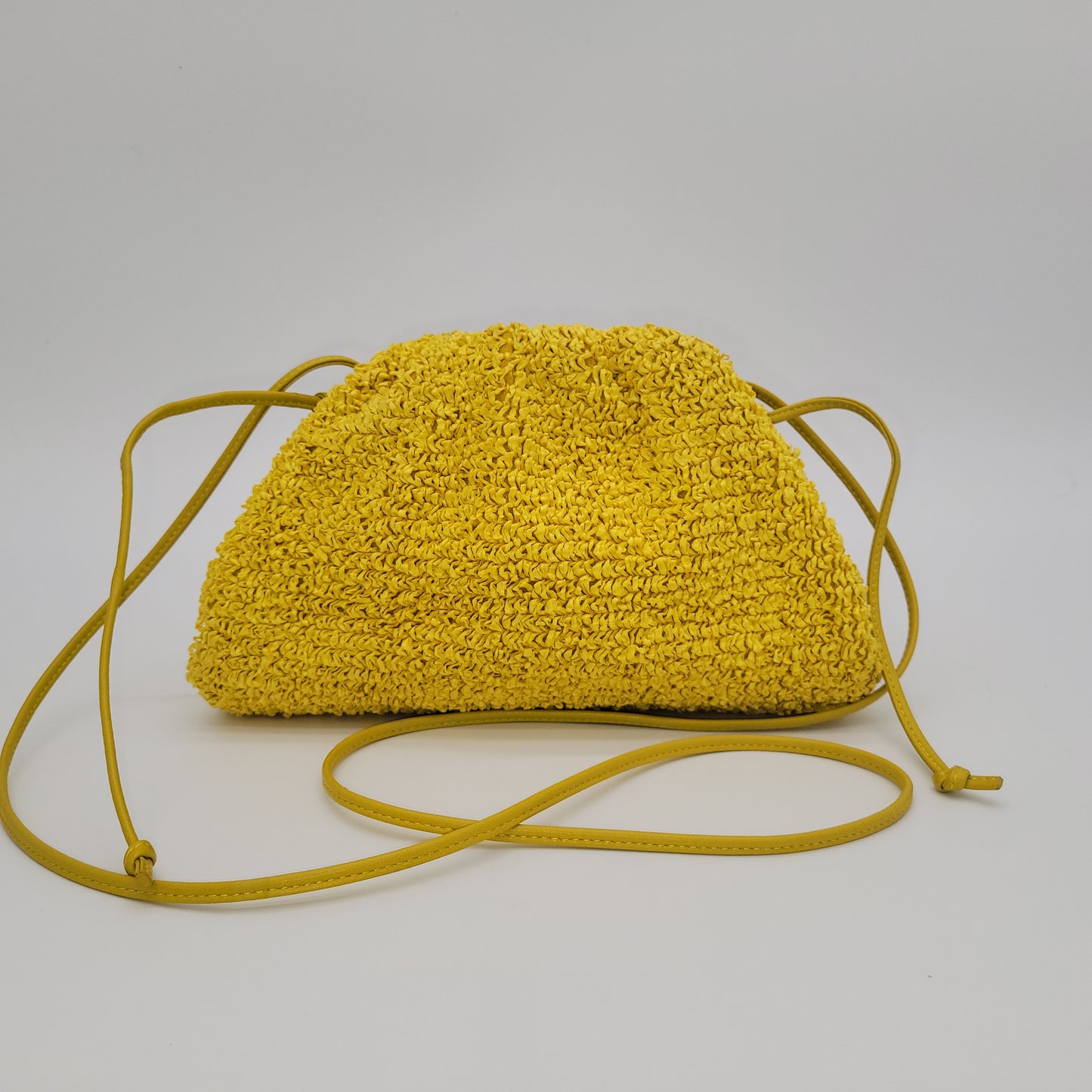 Bottega Veneta "Mirabelle" Curly Raffia Mini Pouch