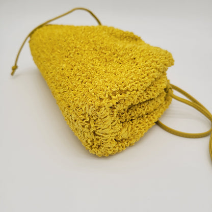 Bottega Veneta "Mirabelle" Curly Raffia Mini Pouch