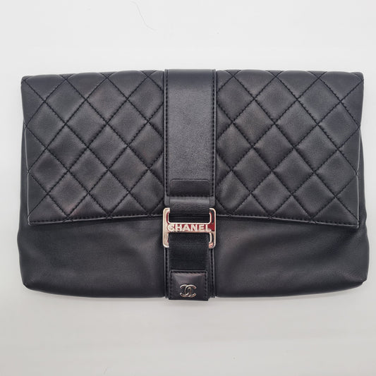 Chanel Grip Clutch Quilted Lambskin
