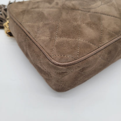 Vintage Chanel Series 1 Suede Tassel Camera Bag
