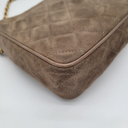 Vintage Chanel Series 1 Suede Tassel Camera Bag