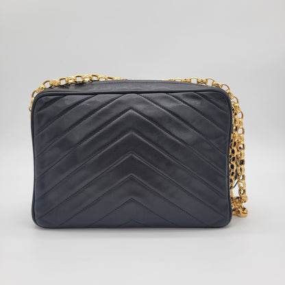 Vintage Chanel V-Stitch Tassel Camera Bag