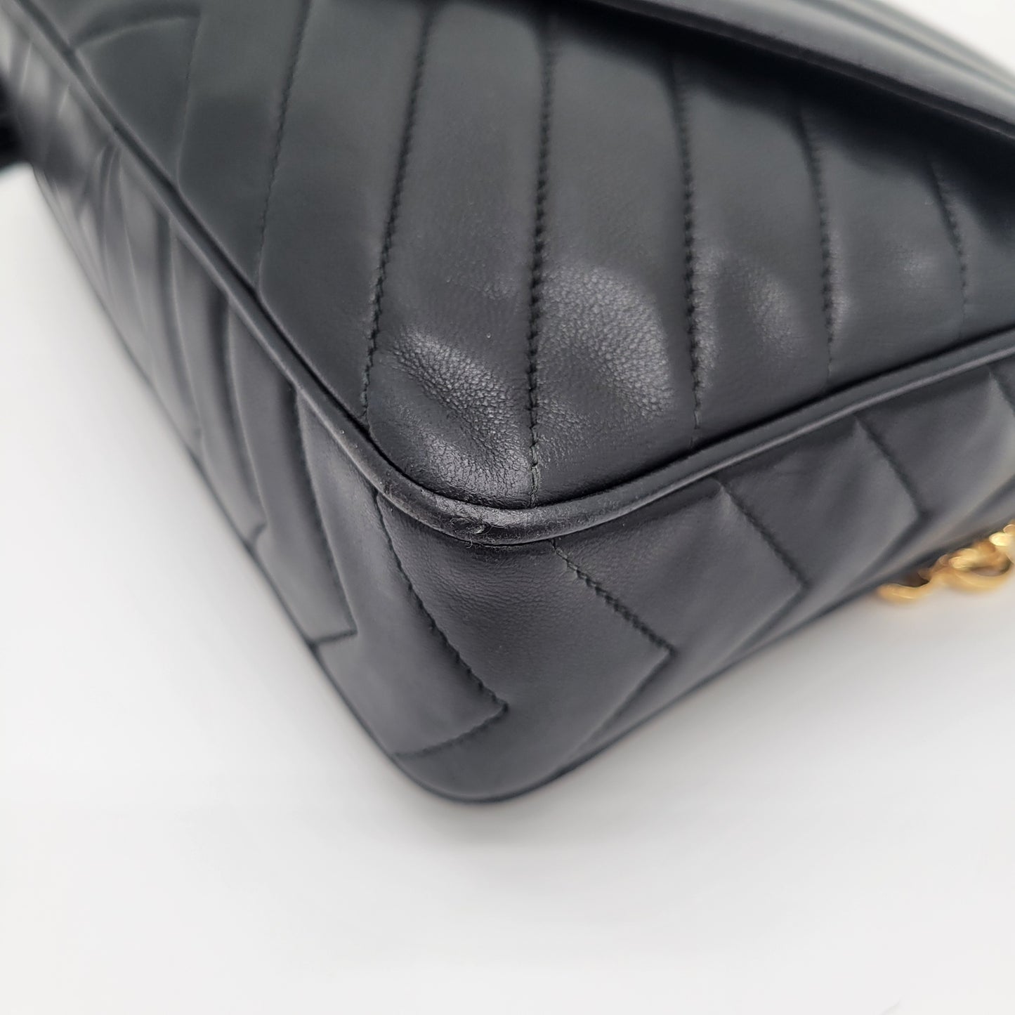 Vintage Chanel V-Stitch Tassel Camera Bag