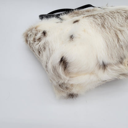 Vintage FENDI Mini Roll Tote in Natural Spotted Rabbit