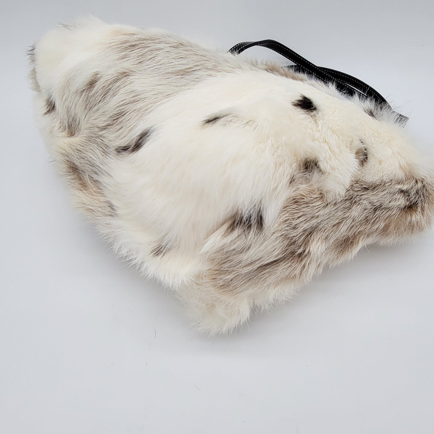 Vintage FENDI Mini Roll Tote in Natural Spotted Rabbit