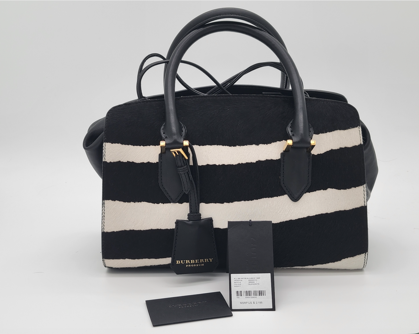 Burberry Prorsum Zebra Print Calf Hair "The Crush" Bag